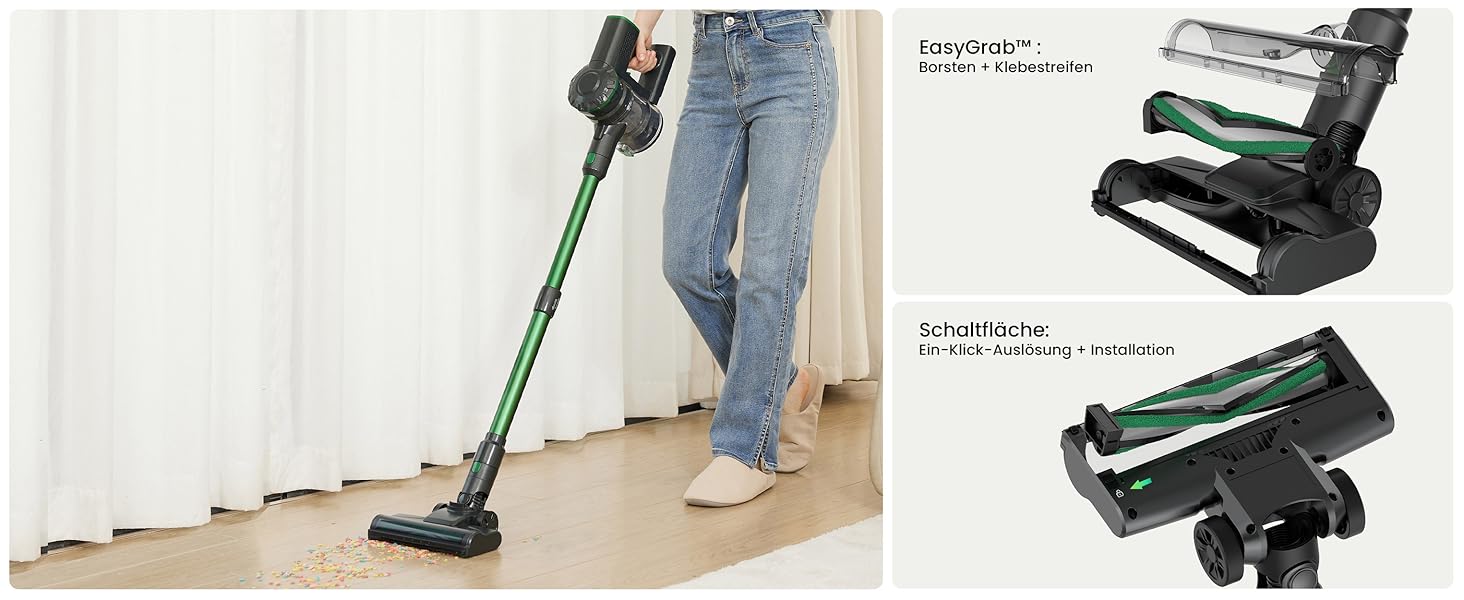 Бездротовий пилосос Vexilar 500W з акумулятором: потужний, 6-в-1, для твердих поверхонь, килимів та шерсті тварин, з сенсорним дисплеєм