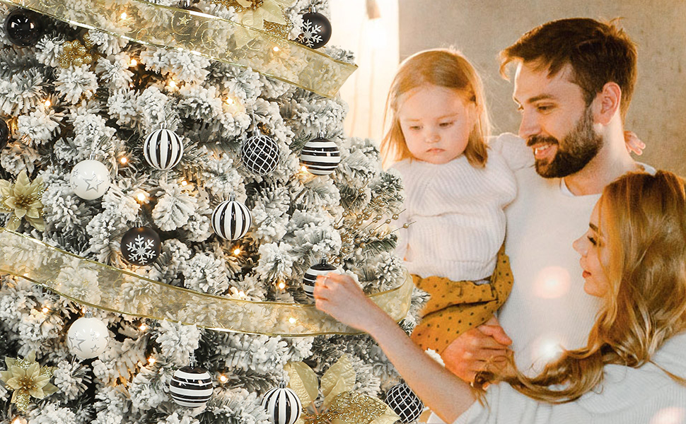 Декоративні кулі для ялинки Shareconn 30 шт., 60 мм (червоний & золотий, чорний & білий)