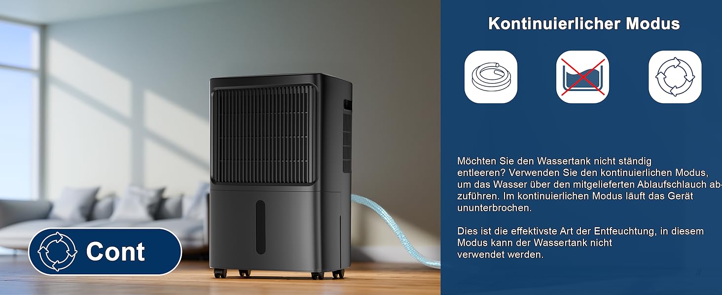 Зволожувач повітря Erikssøn з LED дисплеєм, таймером та захистом для дітей | видаляє 16 л вологи на добу | для приміщень до 140 м³ (70 м²) | енергоефективний зволожувач з датчиком вологості, білий (чорний)