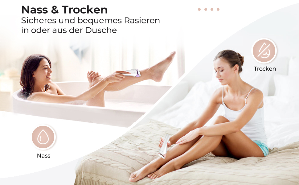 Електричний жіночий епілятор: бездротовий тример для тіла, бікіні, ніг та під пахвами (вологий/сухий)