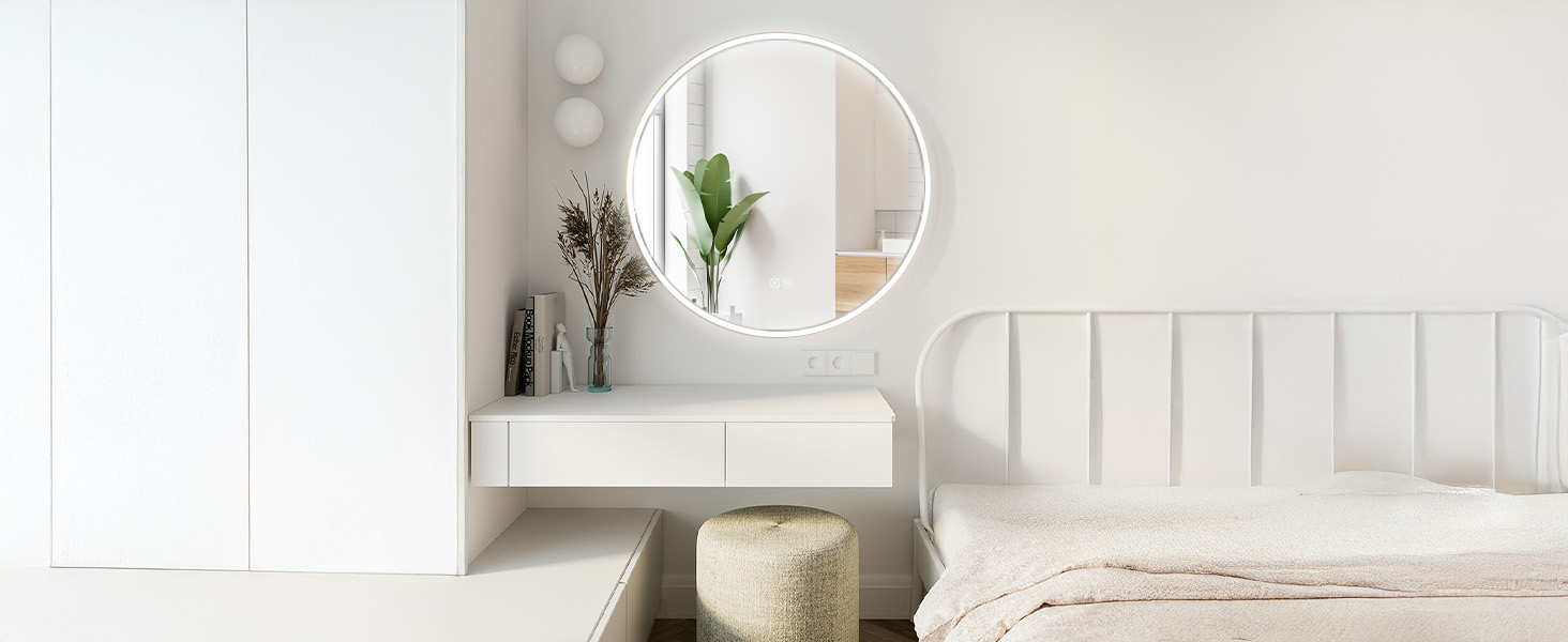 Дзеркало для ванної кімнати HOKO ULM 60см з підсвічуванням LED, антизапотівачем та сенсорним вимикачем. Колір сріблястий. Розміри 60x60 см.