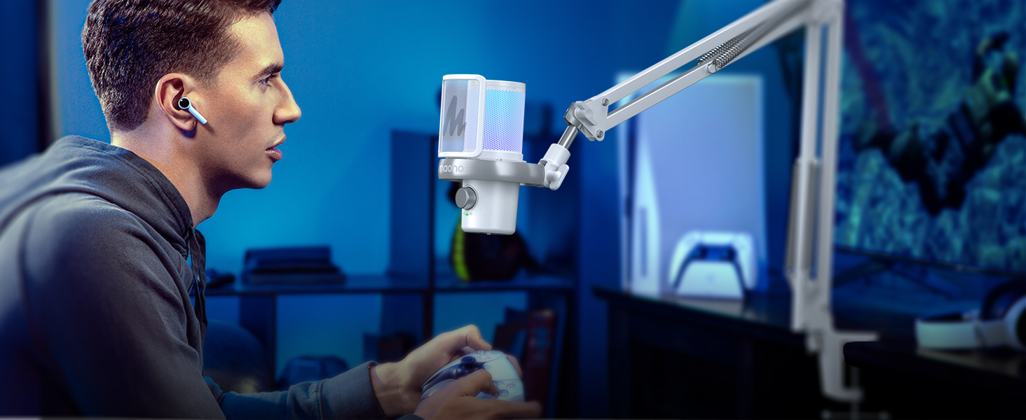 Мікрофонний тримач Maono BA20, чорний: регульований штатив для подкастів, геймінгу, стрімінгу та запису – з кріпленням до столу та адаптером 3/8' - 5/8'