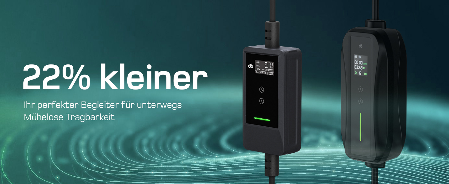 Кабель для зарядки електромобіля Type 2 Schuko 3,7kW (6-16A, 1-фазний) з LCD-дисплеєм, 5,5м, чорний