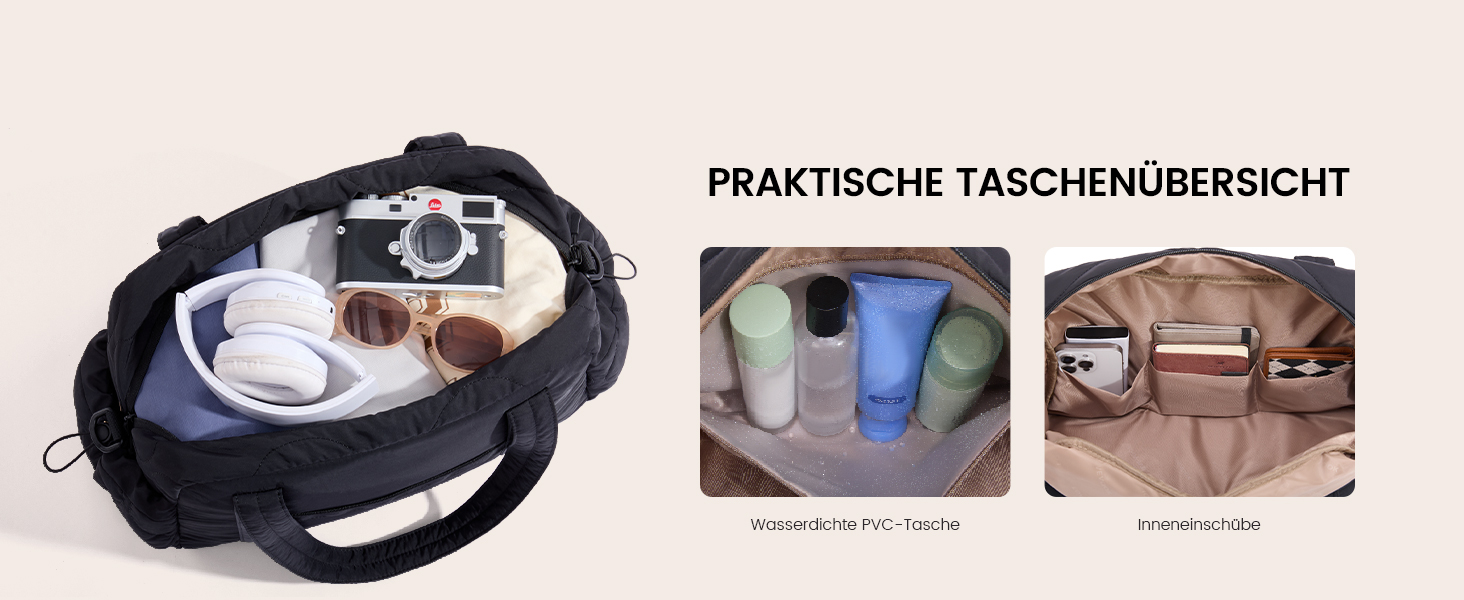 Спортивна сумка LOVEVOOK для жінок, 20L, чорна: зручна дорожня та фітнес-сумка, Wickeltasche, водонепроникна, ручна