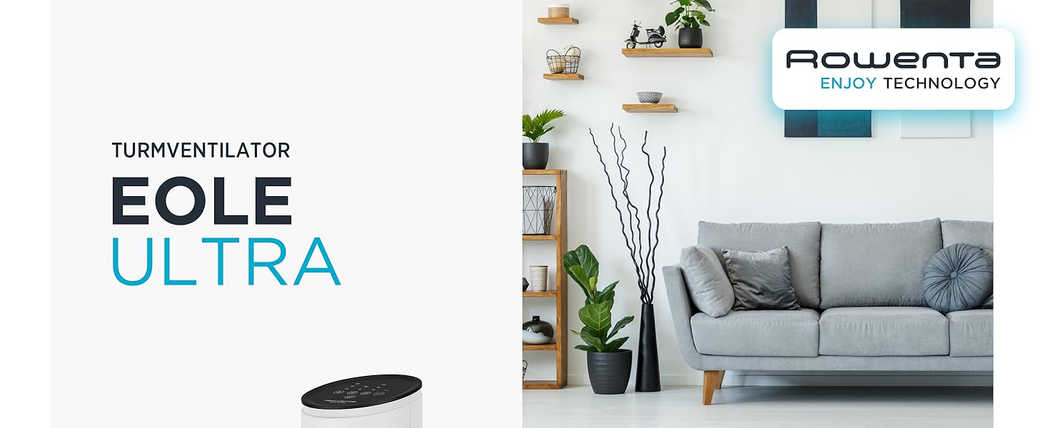 Вентилятор підлоговий Rowenta Eole Ultra VU6871 білий, з пультом, тихий (52 дБ), з таймером та горизонтальним коливанням 60°