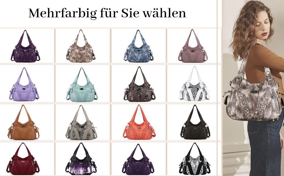 Сумка жіноча AngelKiss через плече, чорна, PU шкіра, водонепроникна, багатофункціональна з кишенями на блискавці