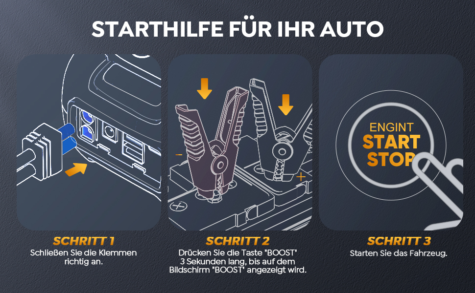 YaberAuto Powerbank для запуску двигуна, 6000A, 65W USB-C PD, 26800mAh, для бензинових та дизельних двигунів (12.0L), з LED-ліхтарем 600 люмен