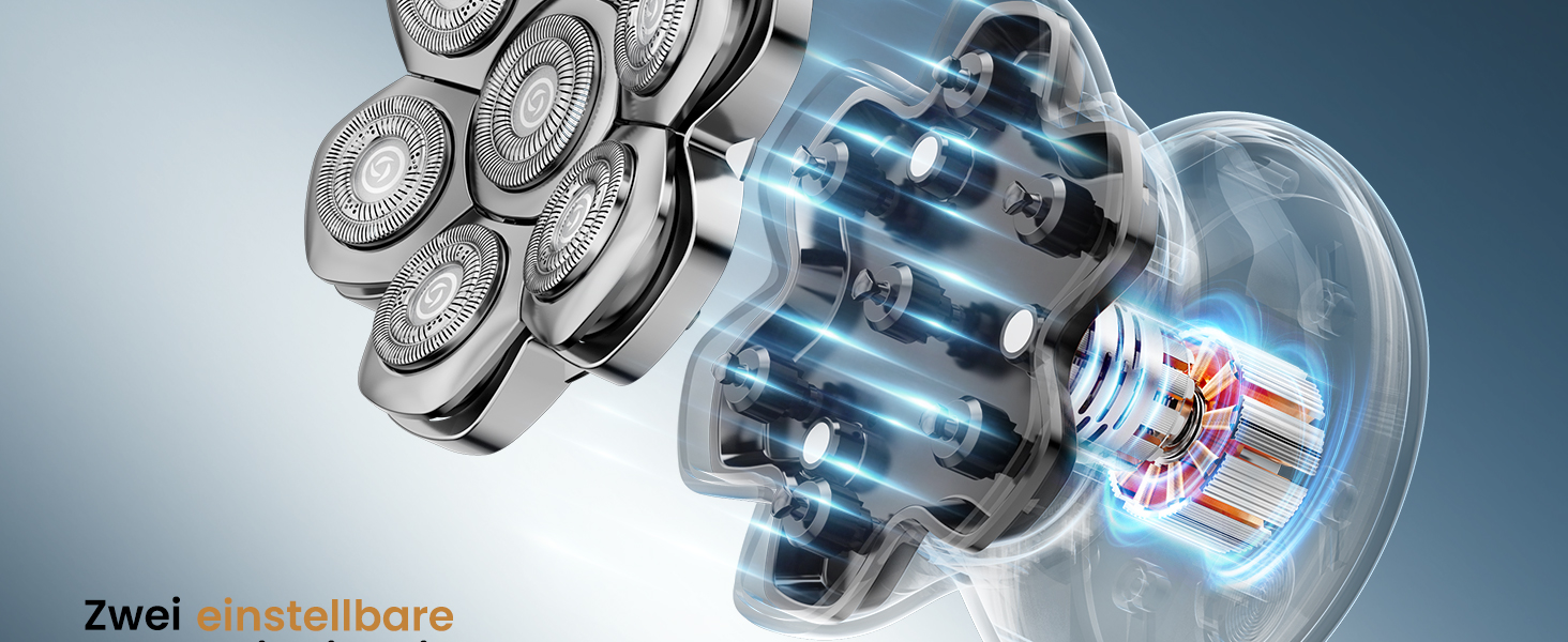 Машинка для гоління голови 7D PRO MAXGROOM IPX6, срібляста, акумуляторна (1400mAh), 8800 об/хв, для чоловіків