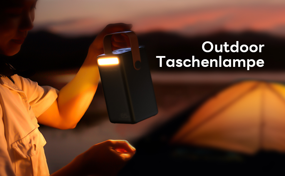 Powerbank 65W з USB-C, 50000mAh, LED дисплеєм, для ноутбуків, MacBook, телефонів (Samsung S23), чорний