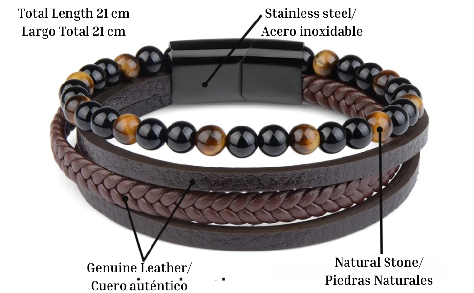 Чоловічий браслет з натуральної шкіри, плетіння ручної роботи. Браслет для чоловіків зі сталевою застібкою, шкіряний браслет з телячої шкіри, широкий браслет з магнітною застібкою.