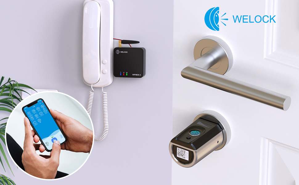 Розумний BLE шлюз WELOCK WIFIBOX 3 для віддаленого керування дверними замками, сумісний з Alexa, безпечний контроль доступу до електронних замків