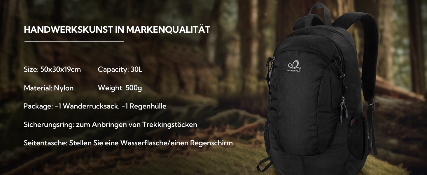 Водонепроникний туристичний рюкзак WATERFLY 30L для походів, трекінгу, подорожей, чоловічий та жіночий, міський та outdoor