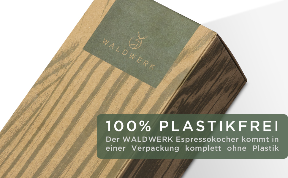 Кавоварка гейзерна WALDWERK 300мл - для індукційних плит, нержавіюча сталь, дерев'яний ручка з дуба, 6 чашок