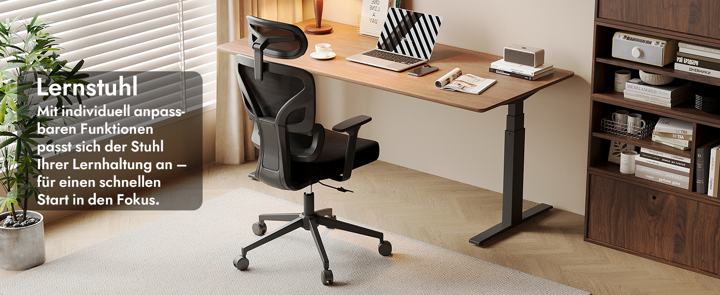 Ергономічне крісло для офісу та геймінгу з регульованою підголівником та 3D підлокітниками, підтримкою попереку, чорне