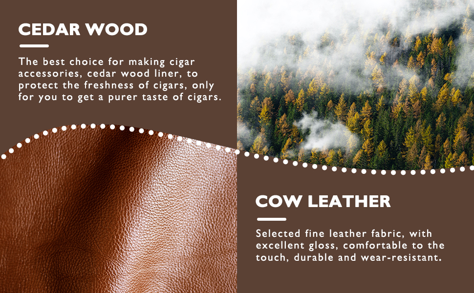 Вишуканий футляр для сигар з кедрової деревини - дорожній кейс, різак для сигар, гумодор, чохол (колір: коричневий)