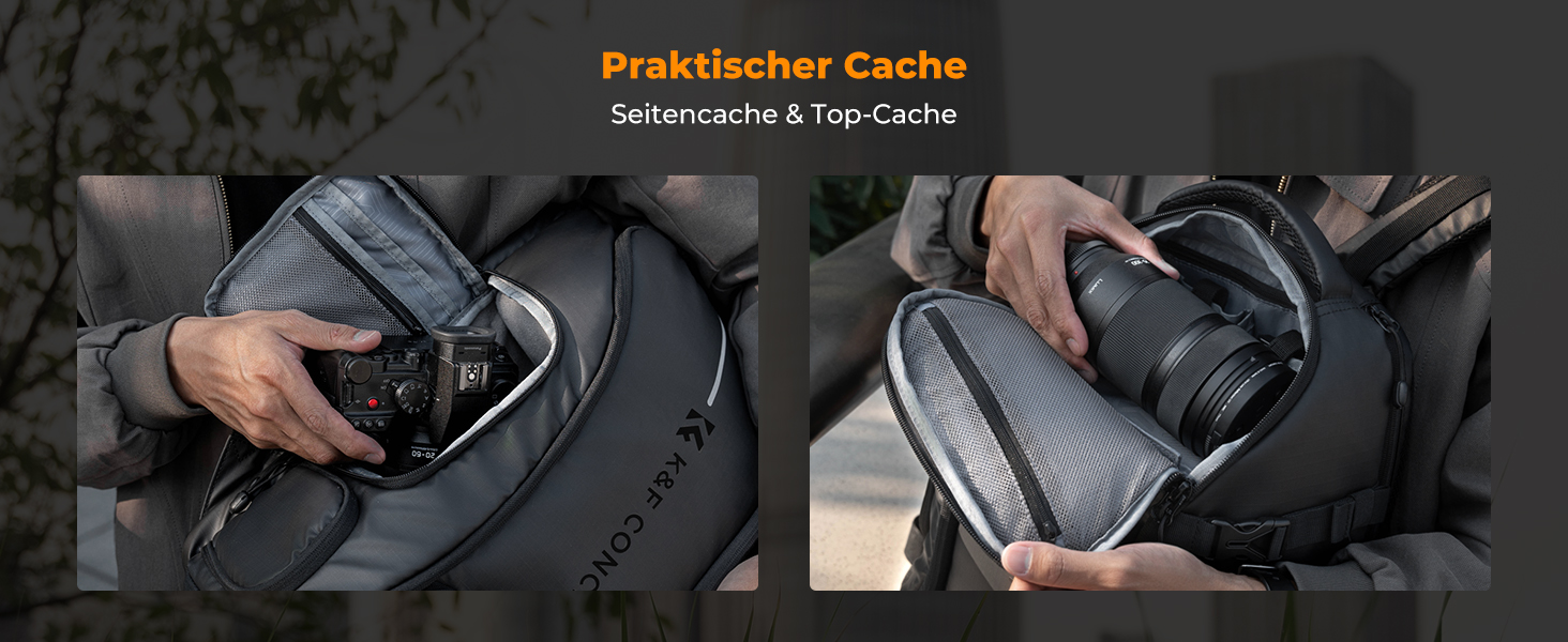 Фоторюкзак K&F Concept 25L: Водонепроникний рюкзак для фототехніки з захистом від дощу, відділенням для ноутбука 16 дюймів (чорний)