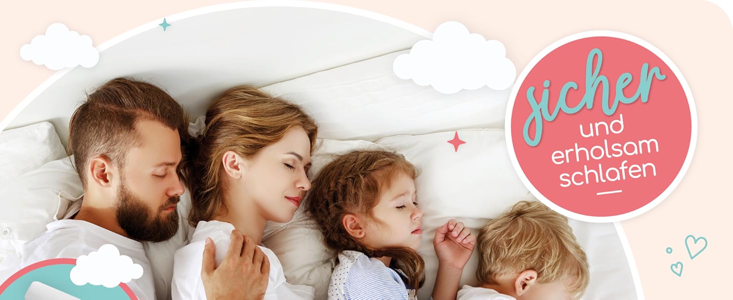 Надувне дитяче ліжко для подорожей - ліжко з захистом від падіння та вбудованим насосом - Портативне дитяче туристичне ліжко з тканиною Oeko-Tex - Ідеально для кемпінгу, готелів та дому (1 шт, 180 см)