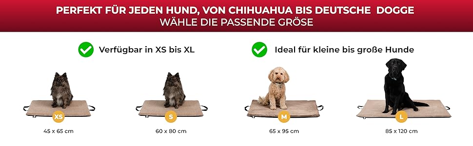 Килимок для собак HS-Hundebett® 45x65 см - Зручний вологостійкий килимок для відпочинку вдома та на вулиці, антрацит, Made in Germany