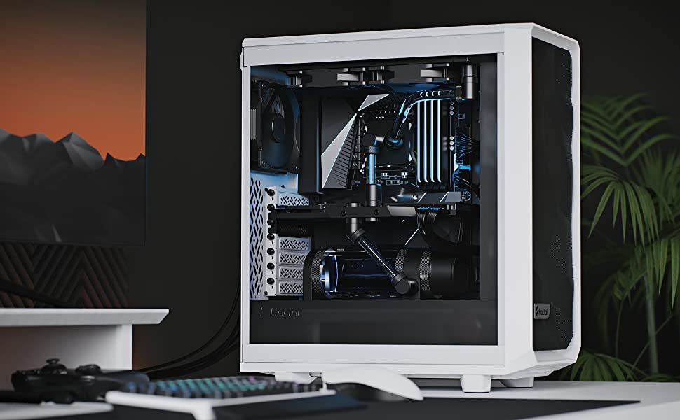 Корпус для ПК Fractal Design Meshify 2 Compact Black ATX Mid Tower, загартоване скло, високий повітряний потік