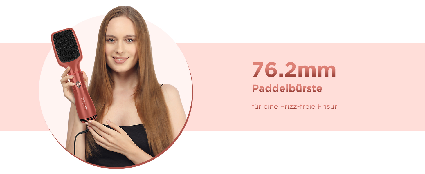 Набір для укладки волосся PARWIN PRO BEAUTY 5 в 1: фен-щітка з іонізацією, 1100 Вт, коралловий, для сушіння, випрямлення та створення об'єму