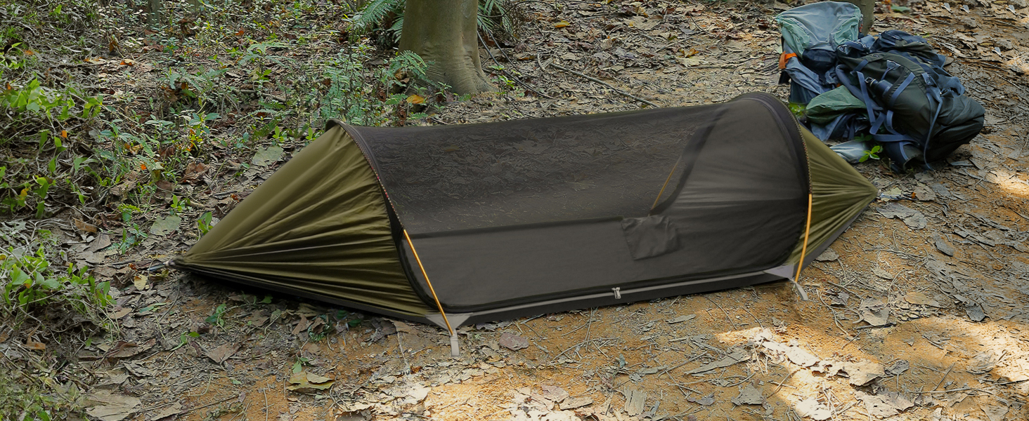 Гамак для кемпінгу 4-в-1 з москітною сіткою та знімним сонцезахистом, 290x140 см, армійний зелений