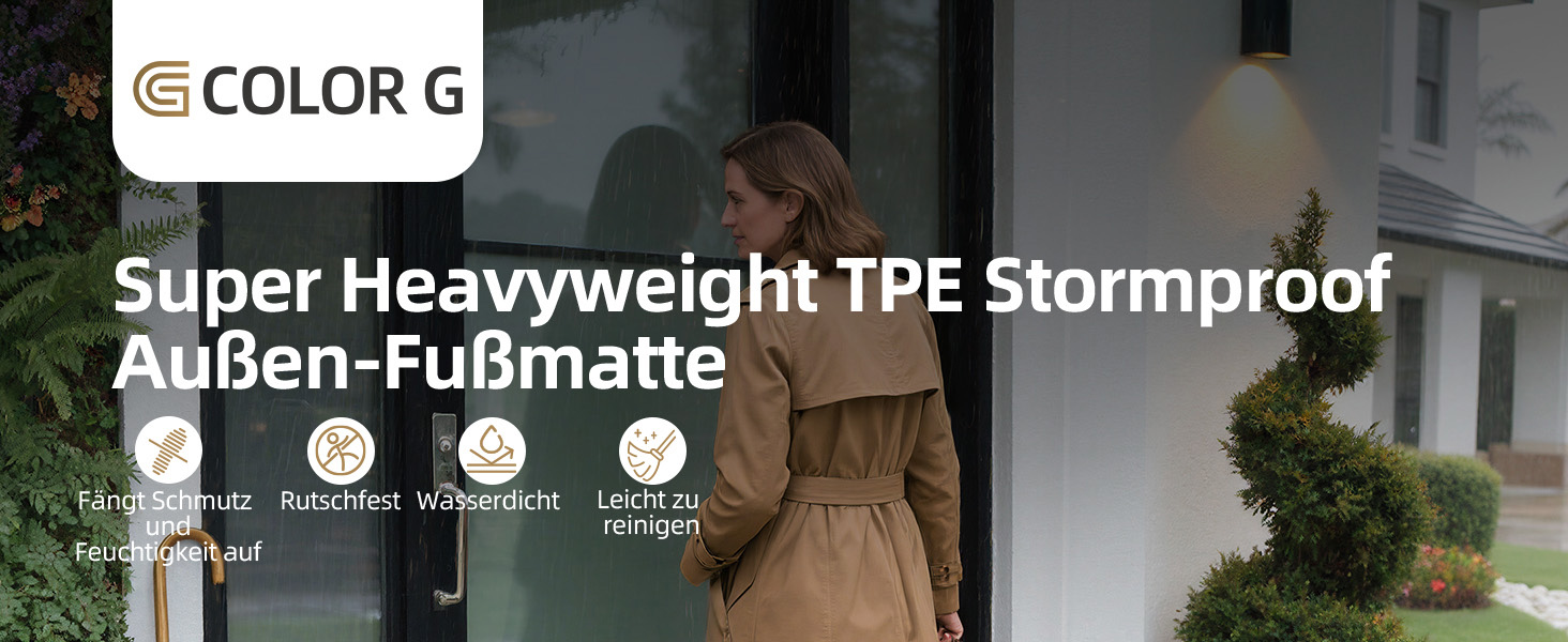 Килимок для порогу COLOR&GEOMETRY Null Geruch TPE Heavy Duty, 43x75 см (60x90 см), коричневий. Екологічний, не потребує догляду, антиковзаючий, для дому та вулиці