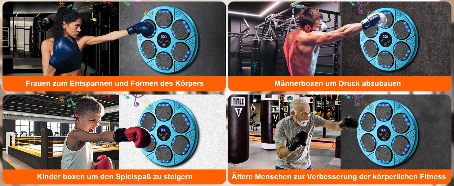 Music Boxing Machine with Bluetooth & LED Lights - Fitness Punching Bag for Adults & Kids