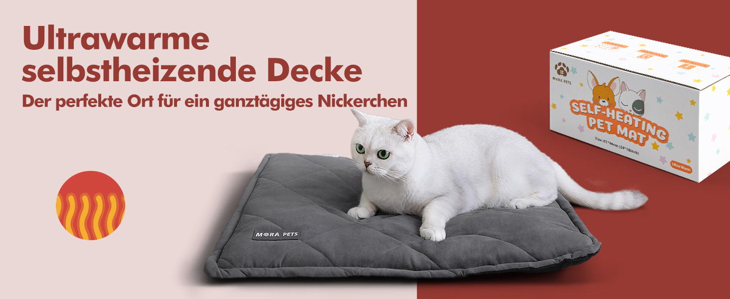 Самогріюча ковдра для собак та котів Mora Pets, 89 x 58 см, темно-сірий велюр