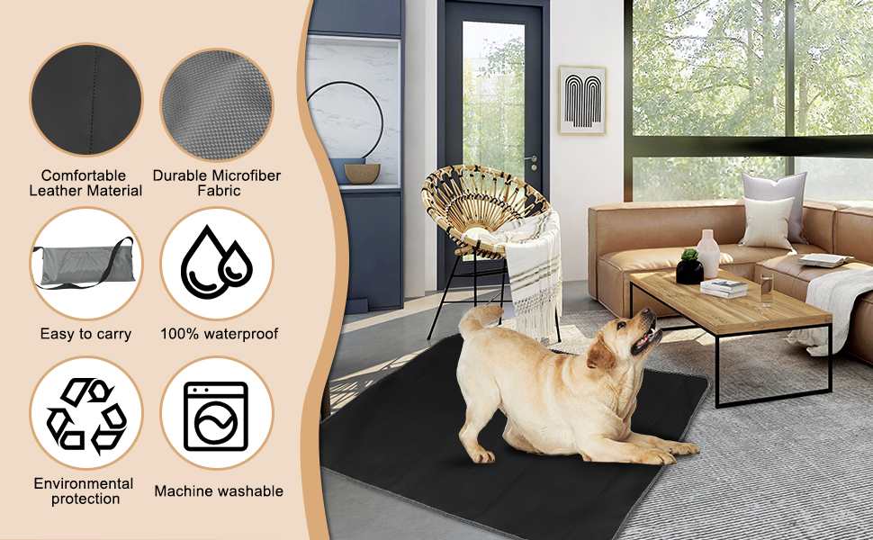 Килимок для собак та котів на вулицю та в будинок YFbrite, водонепроникний, з штучної шкіри, для кемпінгу (S)