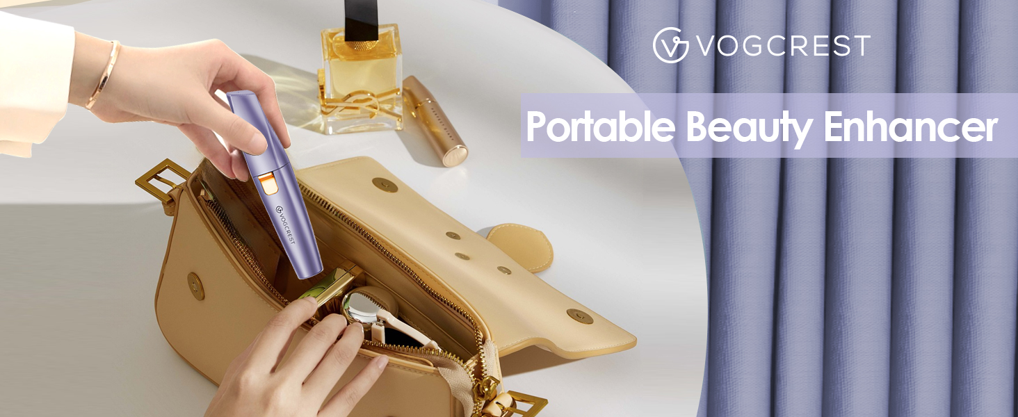 Триммер для обличчя та брів VG VOGCREST 2-в-1 з LED-підсвіткою (Рожеве золото, Фіолетовий)