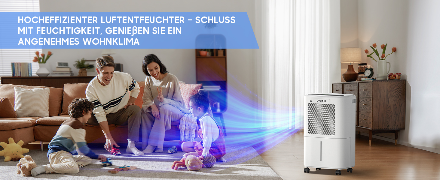 Електричний осушувач повітря 12л/день для 25м²/122м³ – потужне осушення, бак 2л, постійний дренаж, тиха робота, для спальні, підвалу, вітальні