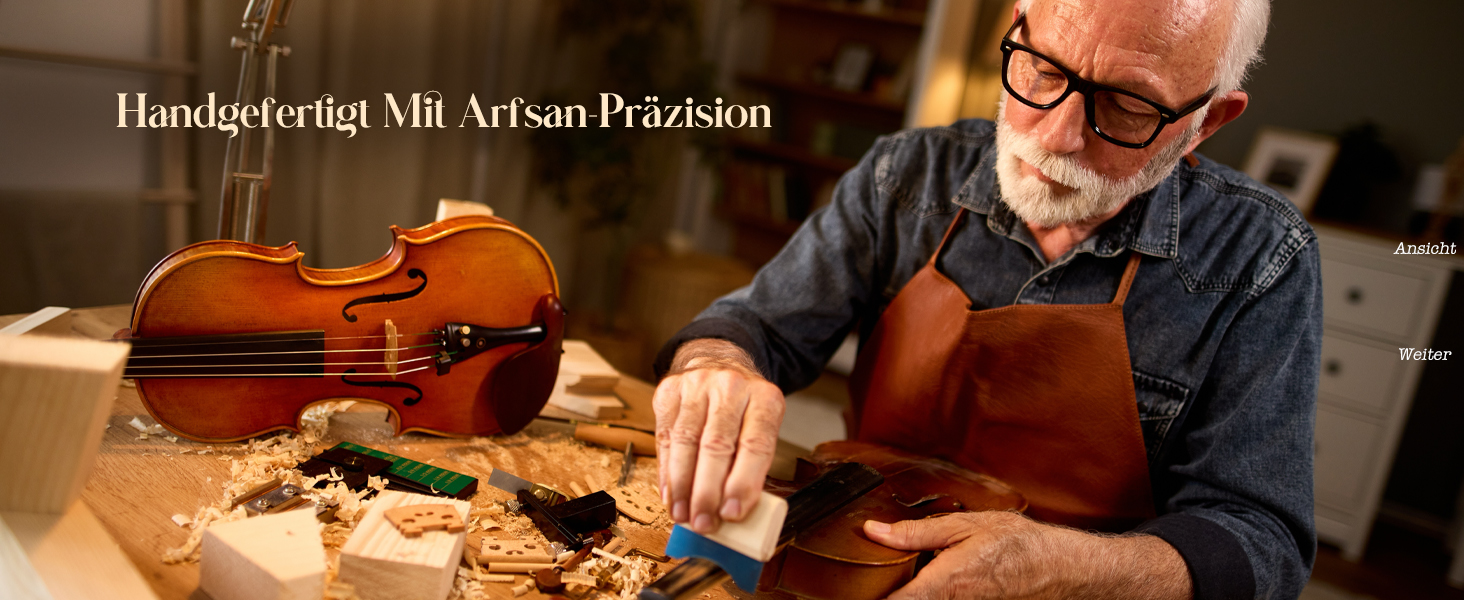 Скрипка CAHAYA з масиву дерева 4/4 матова, ручної роботи: повний набір для початківців, дорослих, учнів та дітей 12 років - скрипка з масиву дерева, футляр, підставка для плеча, тюнер, колінь