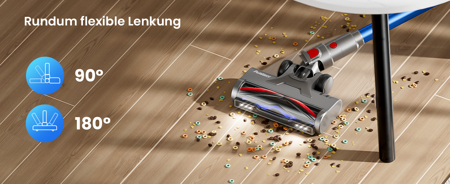 Бездротовий акумуляторний пилосос 48000Pa/580W/65Min, об'єм 1,8L з функцією від'єднання пилу, антизаплутана щітка, 8-ступенева фільтрація. Підходить для килимів, шерсті тварин та твердих поверхонь. Колір: блакитний