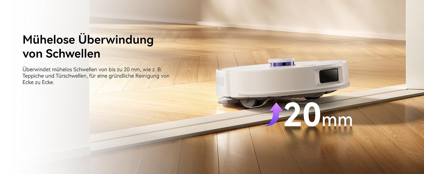 Робот-пилосос NARWAL Freo S з функцією миття підлоги, 8000Pa, 8N тиск, станція самоочищення 3.5L, LDS-лазерна навігація та 3D-картування, керування через додаток, для килимів/шерсті домашніх тварин