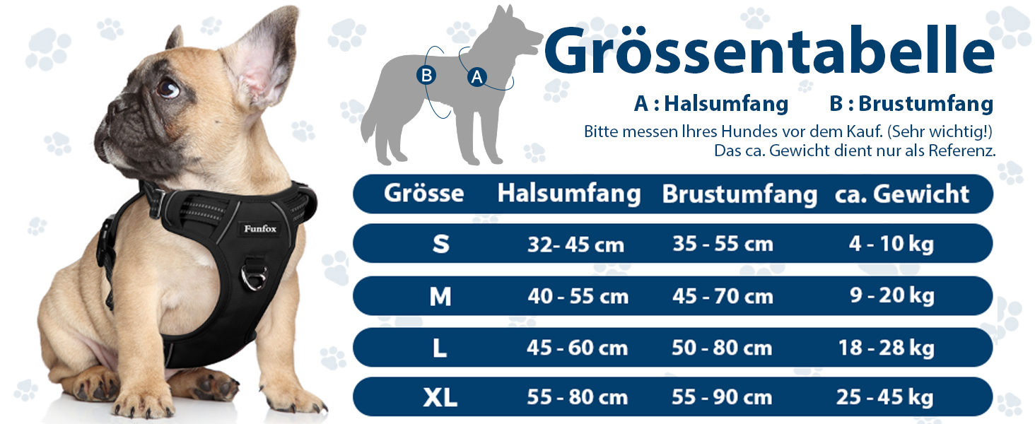 Шлейка для собак середніх розмірів Funfox, анти-тяга, з ручкою та світловідбиваючими смугами, не тягне, чорна, розмір L