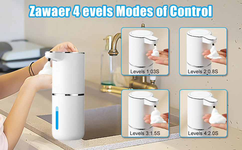 Автоматичний диспенсер для мила з піни, 380 мл, електричний сенсорний дозатор мила з інфрачервоним датчиком, USB-зарядний, водонепроникний IPX5 для кухні, ванної кімнати, школи, готелю, колір: білий