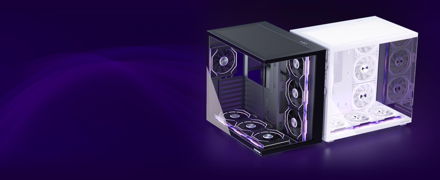 Ігровий корпус для ПК Musetex Y6 ATX Mid Tower, 7 ARGB PWM вентиляторів Infinity Mirror, панорамне загартоване скло 270°, USB Type-C, Білий