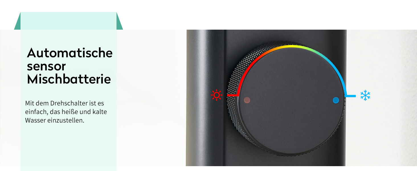 Кран кухонний CREA, 360° поворотний, з високим виливом, інфрачервоний, матовий чорний