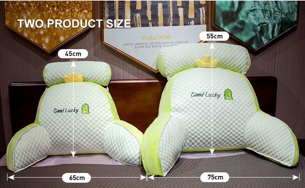 Підголовник для ліжка та дивана LANPEW з підлокітниками. Ергономічне крісло для читання для дорослих. Дихаюче крісло для читання з знімним чохлом. Для читання, роботи. (Наповнювач з бобів, сірий, 80 * 60 см)