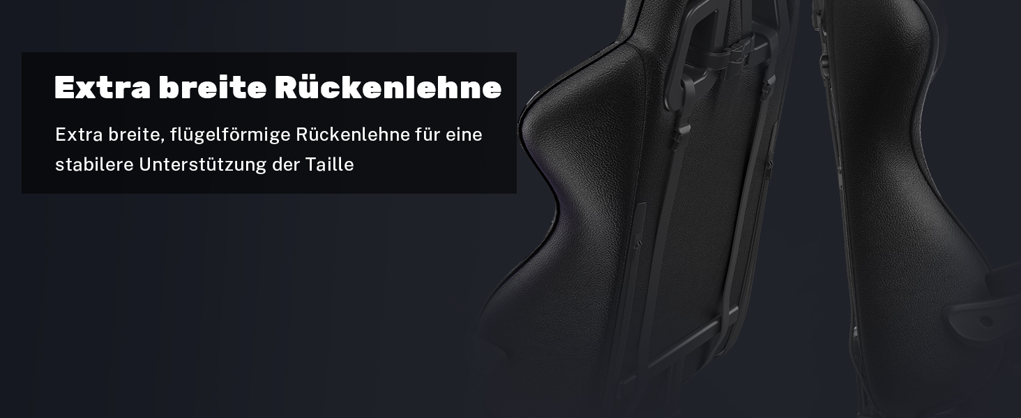 Геймерське крісло Racingreat Ergonomic: PC крісло для геймерів та офісу з регульованим кутом нахилу, PU шкіра, подушка під голову. Чорне.