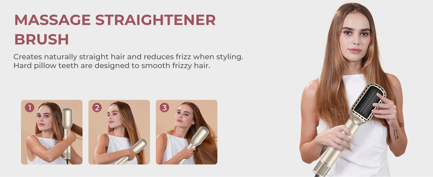 Air Styler 7 в 1: Фен-щітка, фен-щітка з дифузором, плойка для локонів, об'єм та укладка волосся, 1300W, 110000 обертів/хв