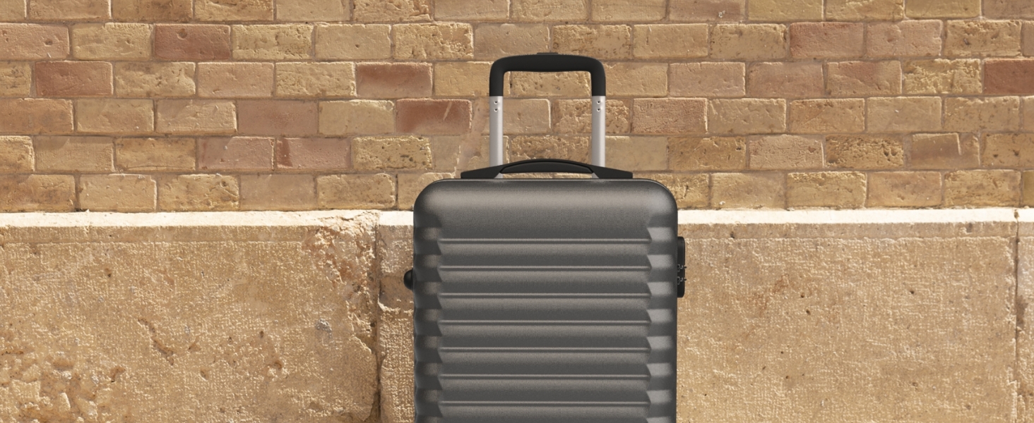 Набір валіз NEWTECK 4 шт. (75см, 63см, 53см, органайзер), ABS, жорсткий, сірий