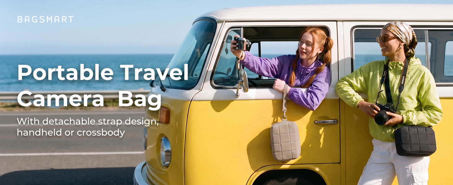 Сумка-чохол для цифрового фотоапарата bagsmart, еластичний захисний кейс з двома варіантами носіння, розмір L, чорний