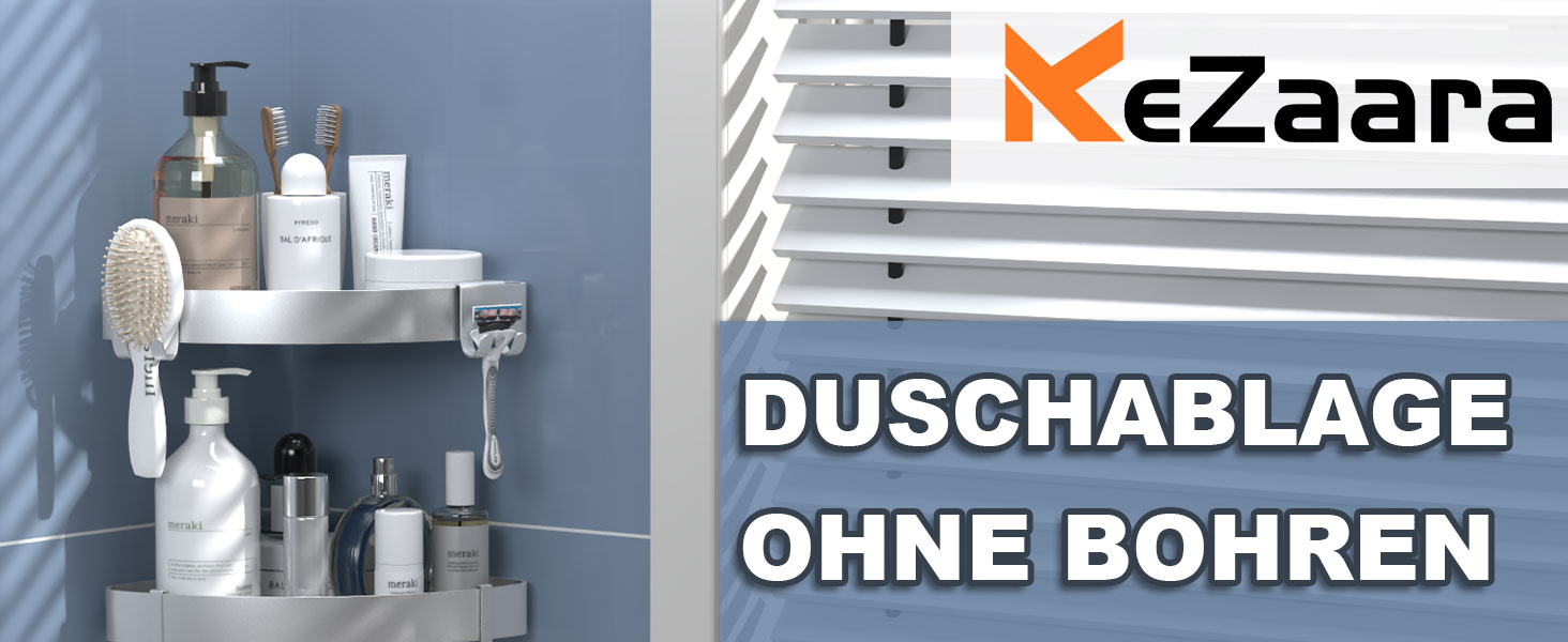 Поличка для душу кутова без свердління, шампунь-холдер, захист від іржі, 2 шт. (срібло)