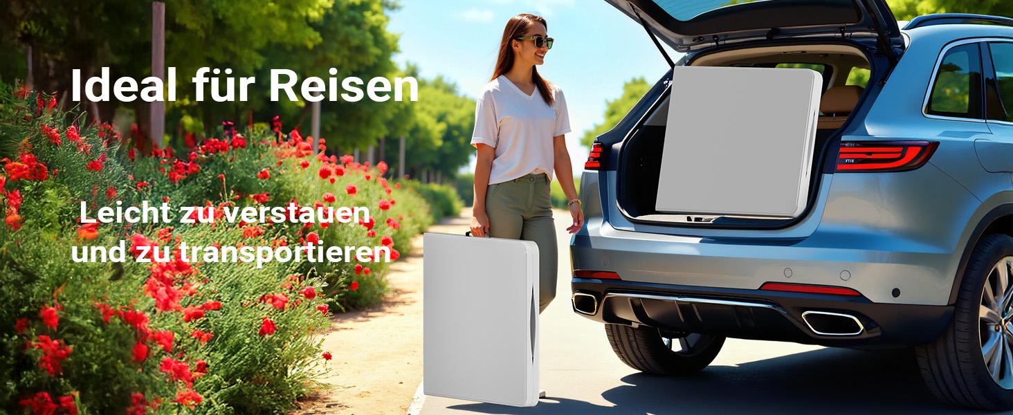 Складний кемпінговий стіл Wiltec 122x60x75 см з ручкою для перенесення - для пікніка, саду, вечірок