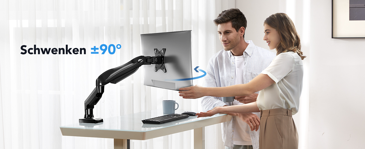 Кріплення для монітора HUANUO, 13-32 дюйми, регульований, VESA 75/100 мм, чорний