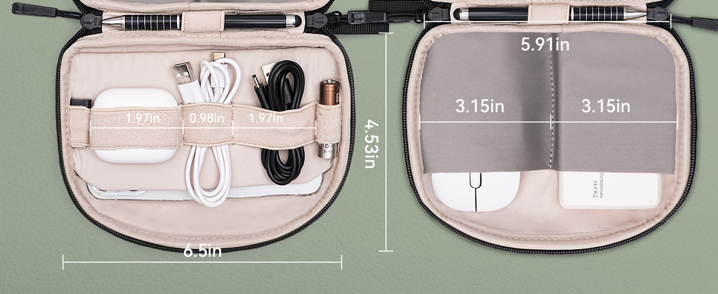 Органайзер для кабелів SIMTOP: компактний кейс для аксесуарів, SD-карт, Powerbank, ідеальний для подорожей, офісу та фотографії, зелений (чорний)