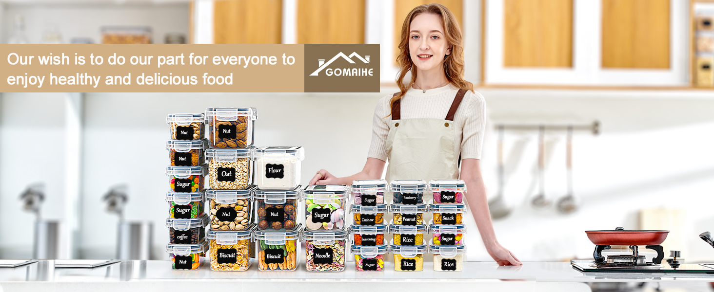 Набір контейнерів для зберігання GoMaihe 16 шт. - герметичні бокси для кухні, продуктів, круп, мюслі, рису, мелу та корму для тварин