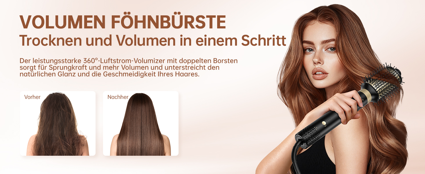 Webeauty Airstyler 7-в-1: Фен-щітка, плойка, випрямляч, 110000 об/хв, 25 м/с, 500 млн негативних іонів