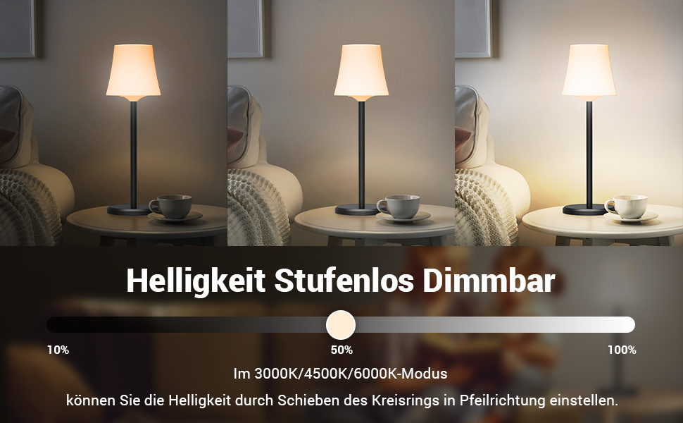 LED Настільна лампа акумуляторна бездротова 2 шт, сенсорна, 3 кольори світла + RGB, димування, USB-C, IP54, для спальні, вулиці, ресторану, бару